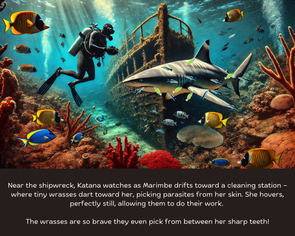 Friendship with a shark book sample page