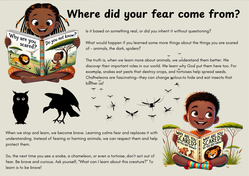 Why are you scared? Do you not know? Book sample page